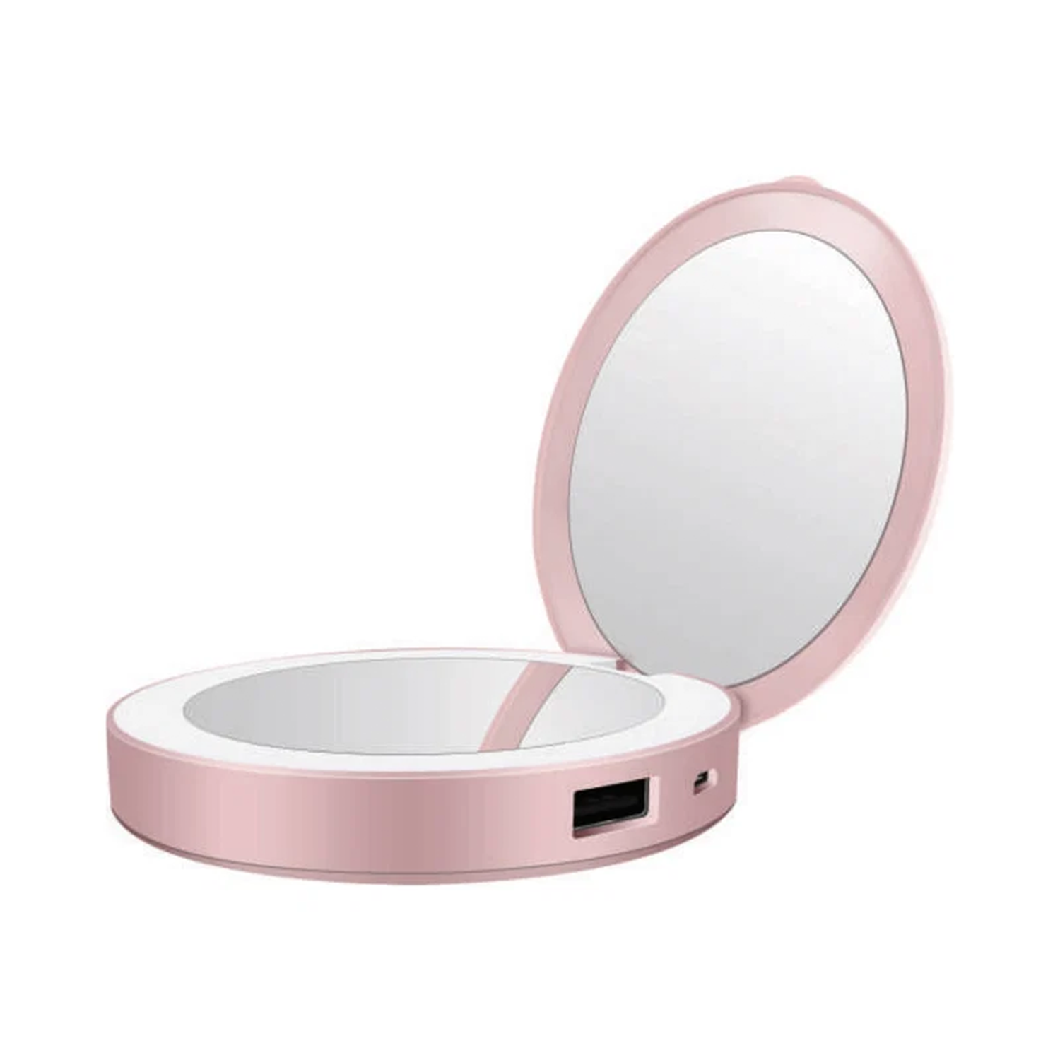 Compact Mirror Power Bank 3000mAh With LED Fill‑Light 3X Magnifying Mirror