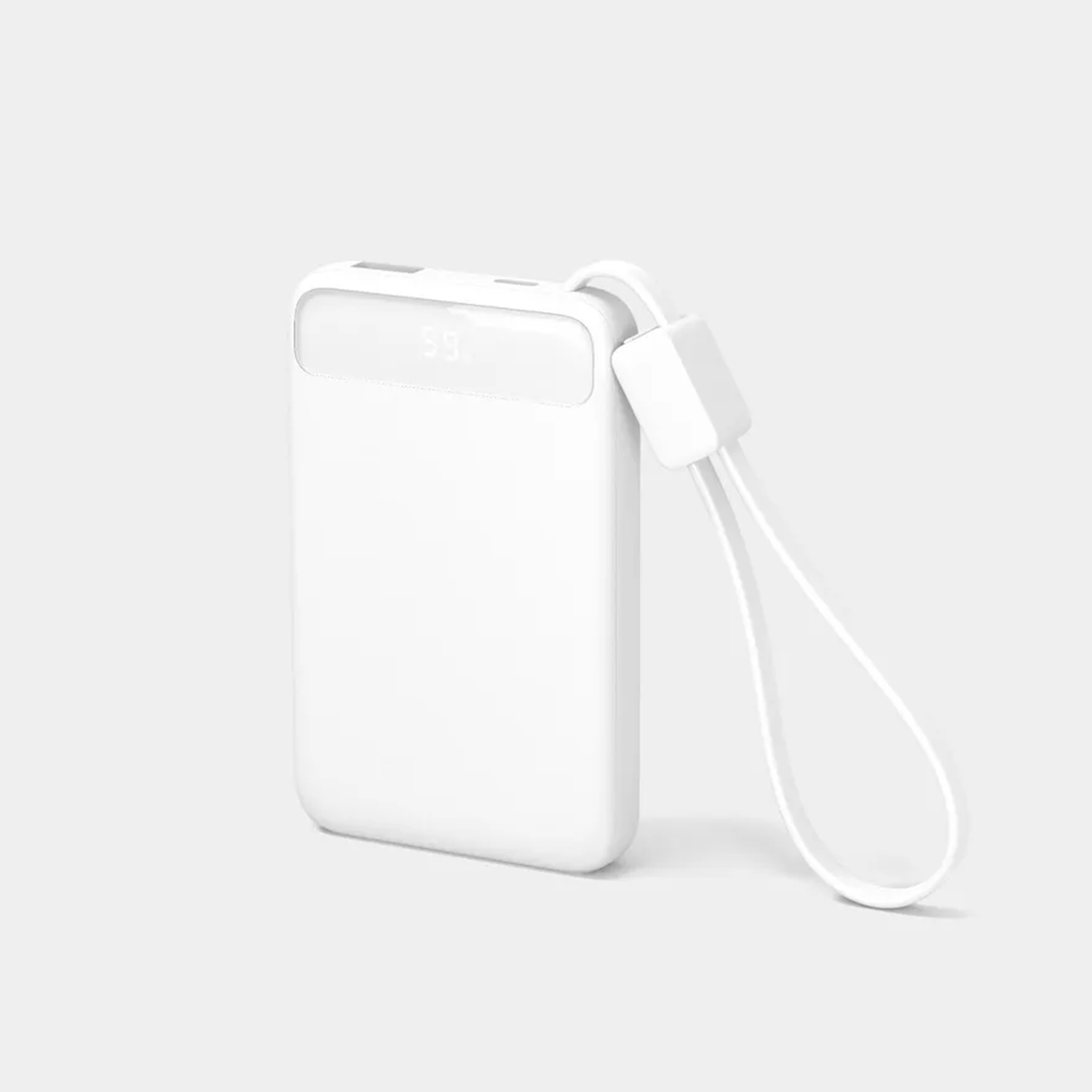 5000mAh Portable Power Bank With Built‑In USB‑C Cable Digital Percentage Display