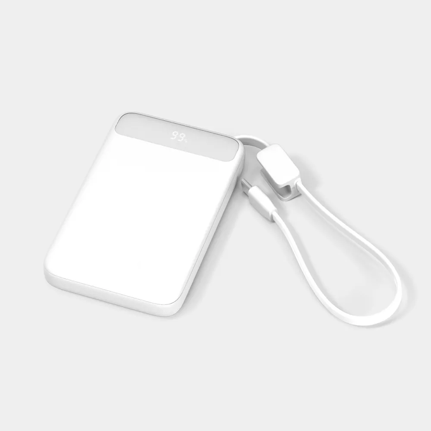 5000mAh Portable Power Bank With Built‑In USB‑C Cable Digital Percentage Display