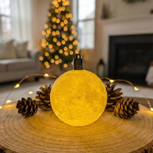 3D‑Printed Hanging Moon Lamp Ornament Space‑Themed Ambient Decor Light