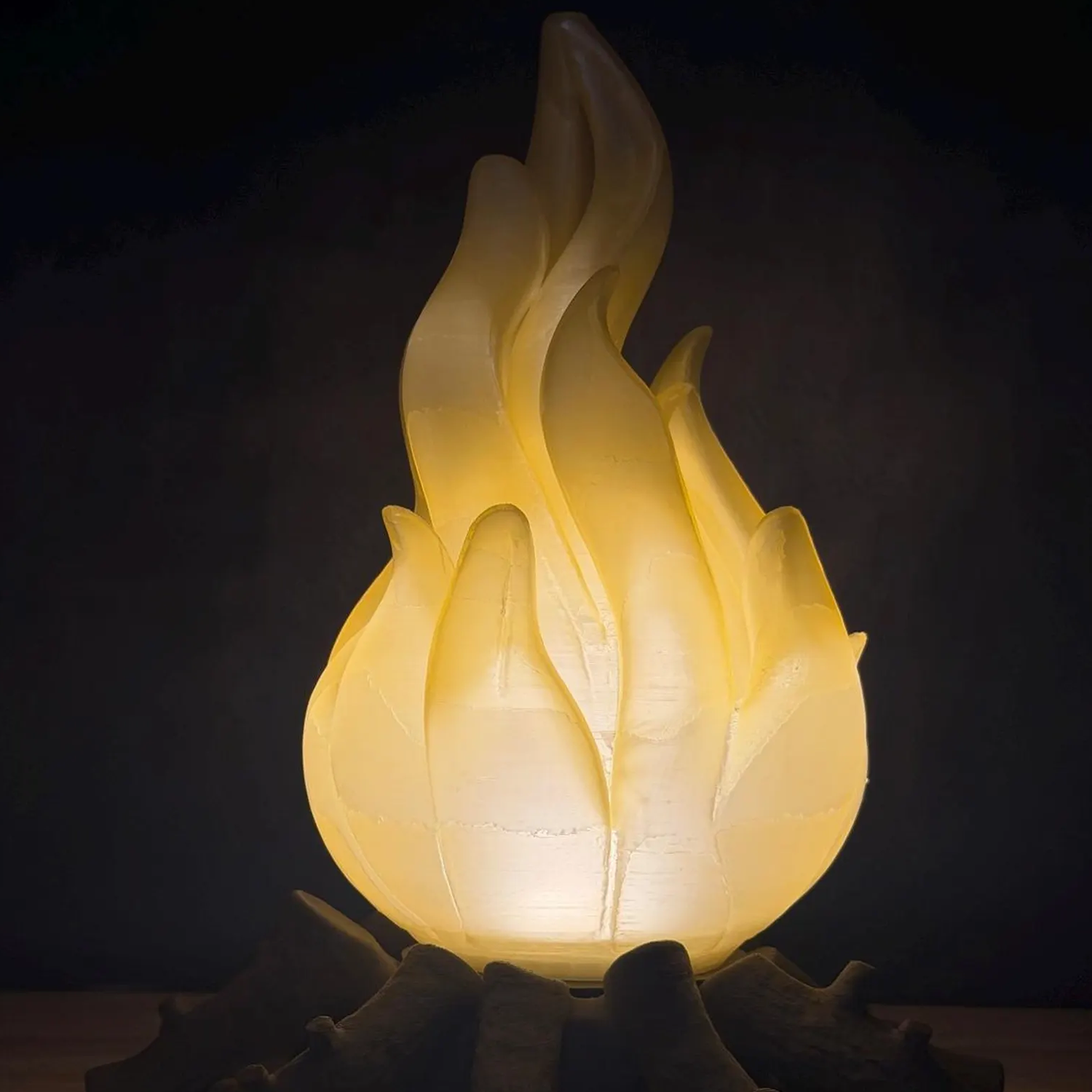 Campfire Style LED Accent Lamp Faux Flame Desktop Decor Night Light