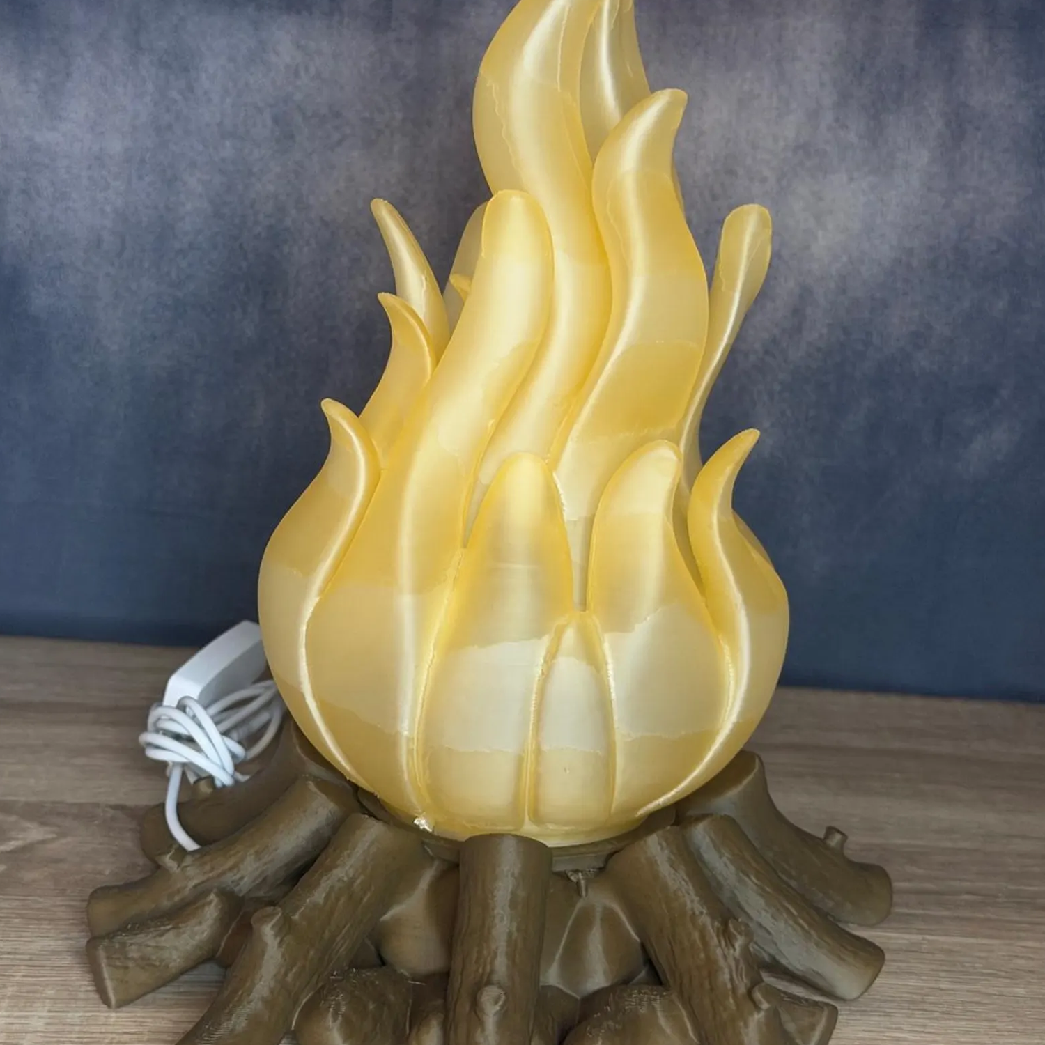 Campfire Style LED Accent Lamp Faux Flame Desktop Decor Night Light