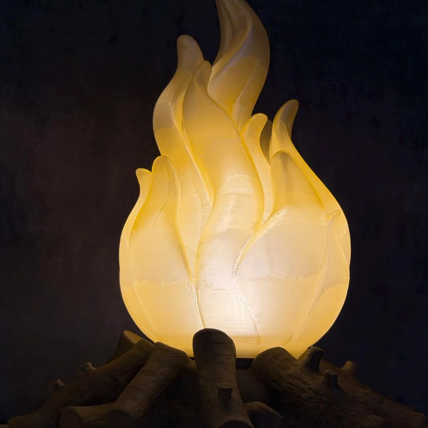 Campfire Style LED Accent Lamp Faux Flame Desktop Decor Night Light