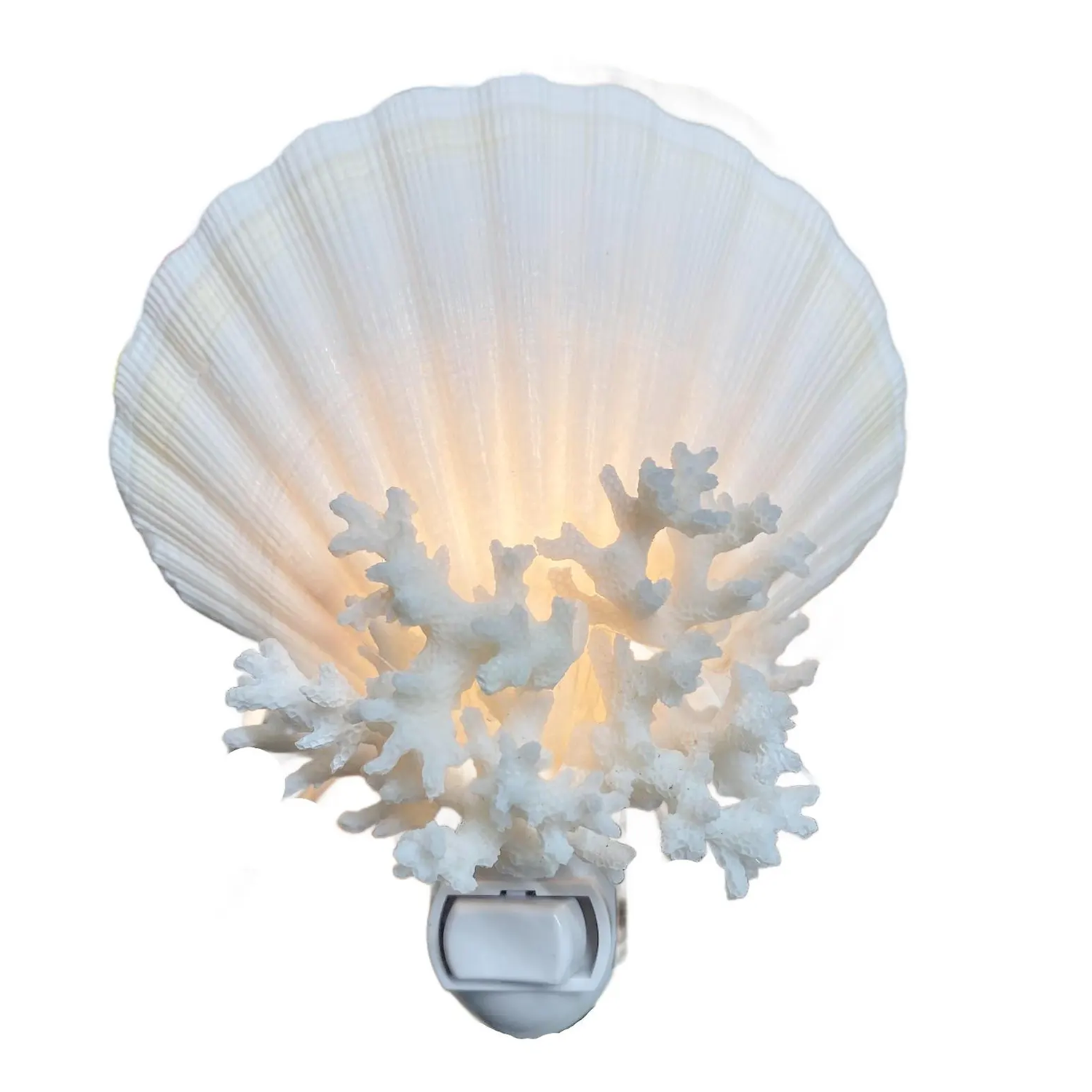 Coastal Seashell Plug‑in Night Light Nautical Themed Wall Decor Lamp