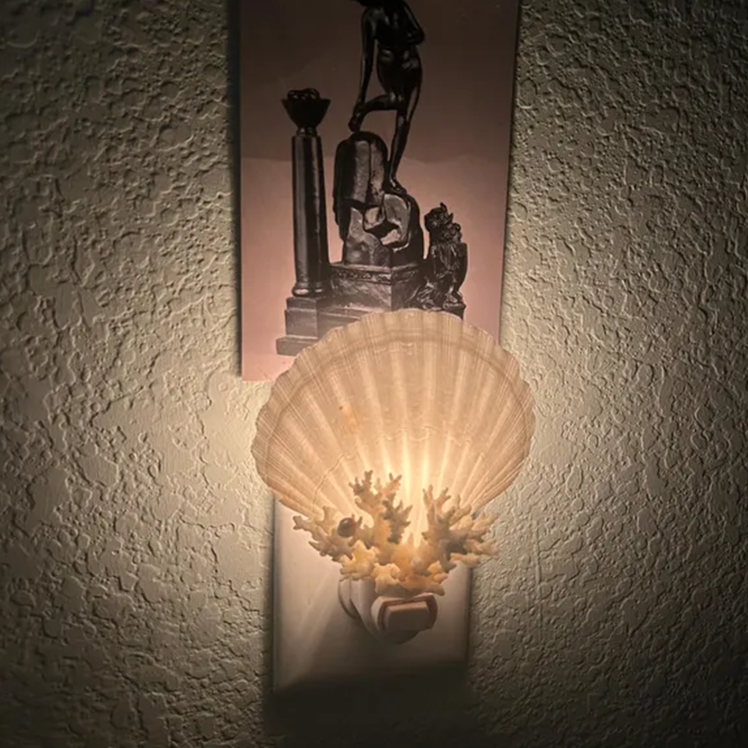 Coastal Seashell Plug‑in Night Light Nautical Themed Wall Decor Lamp