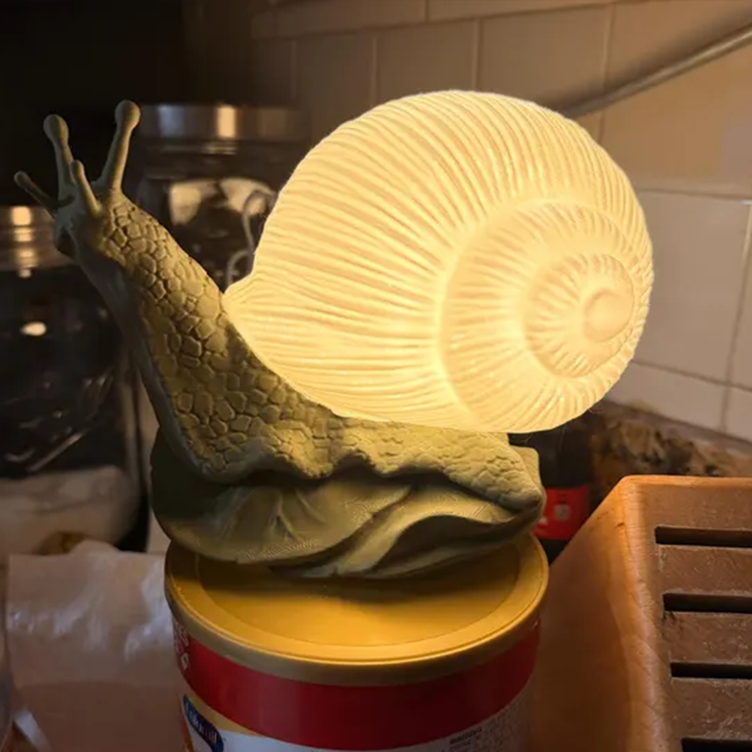 3D‑Printed Snail Shape USB Night Light Cottagecore Desktop Decor Lamp